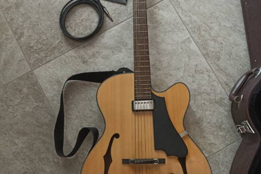 Gitarre Höfner Bluetone Superluxe inkl. Koffer + Mini AMP Bluestar Fly - Bild 2