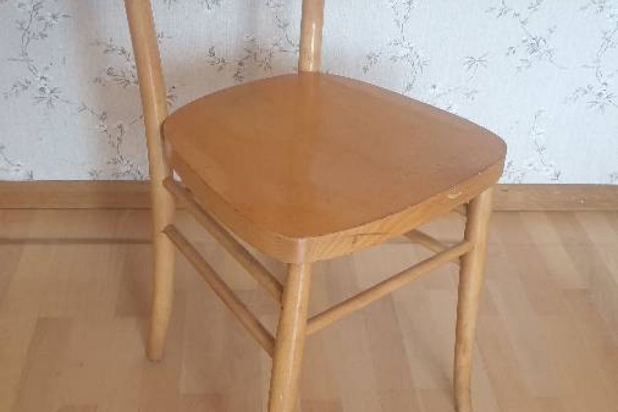 Buchenholz-Tisch und 1 Buchenholz-Stuhl, Vintage 50er/60er - Bild 4
