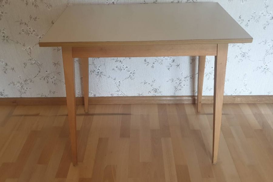 Buchenholz-Tisch, Vintage 50er/60er - Bild 1