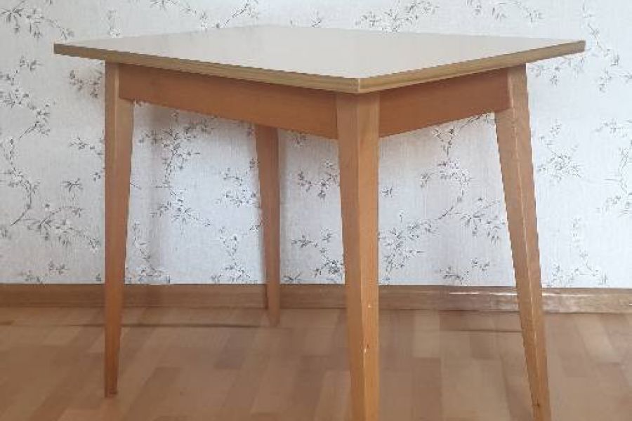 Buchenholz-Tisch, Vintage 50er/60er - Bild 2