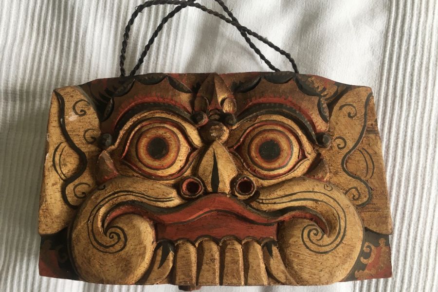 Antike Holzmaske/Glocke aus Bali - Bild 1