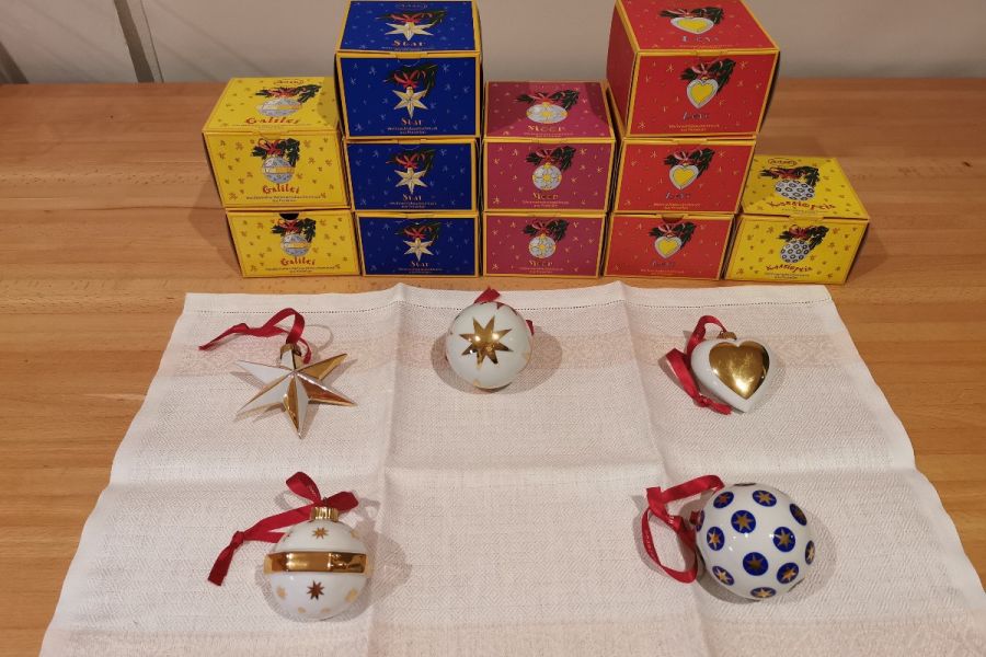 11x Arzberg Weihnachtsbaumschmuck aus Porzellan 11 Stück - Bild 1
