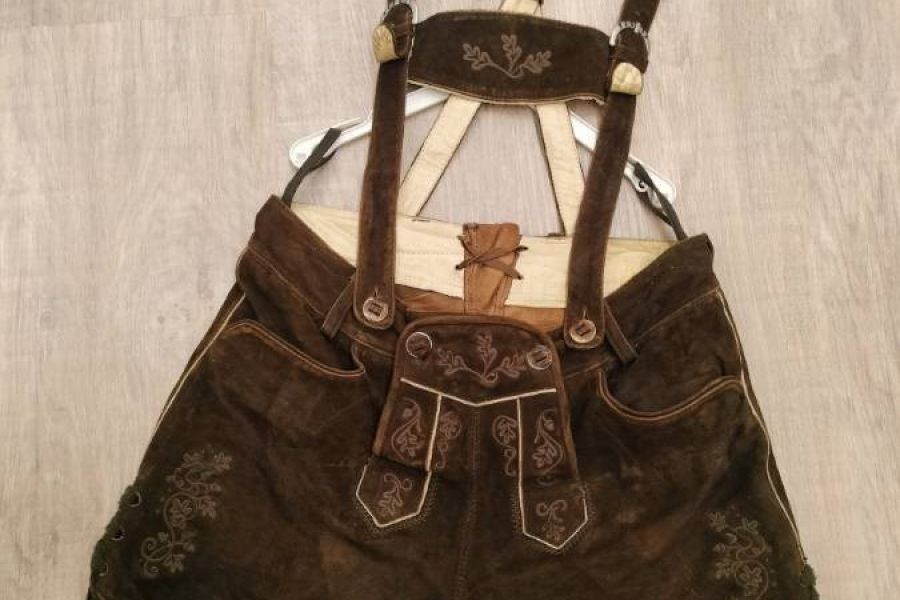 verkaufe Lederhose mit Bluse - Bild 1