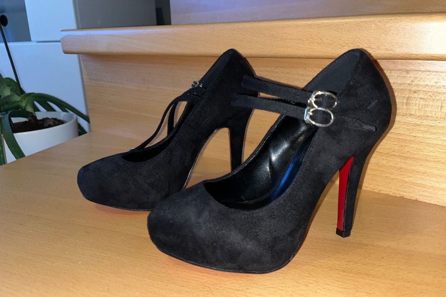 Schuhe mit Absatz, Gr. 35, schwarz - Bild 3