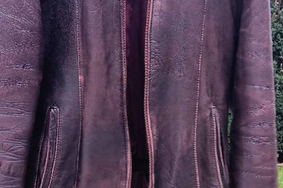 Jacken Lederjacke bordeaux - Bild 1