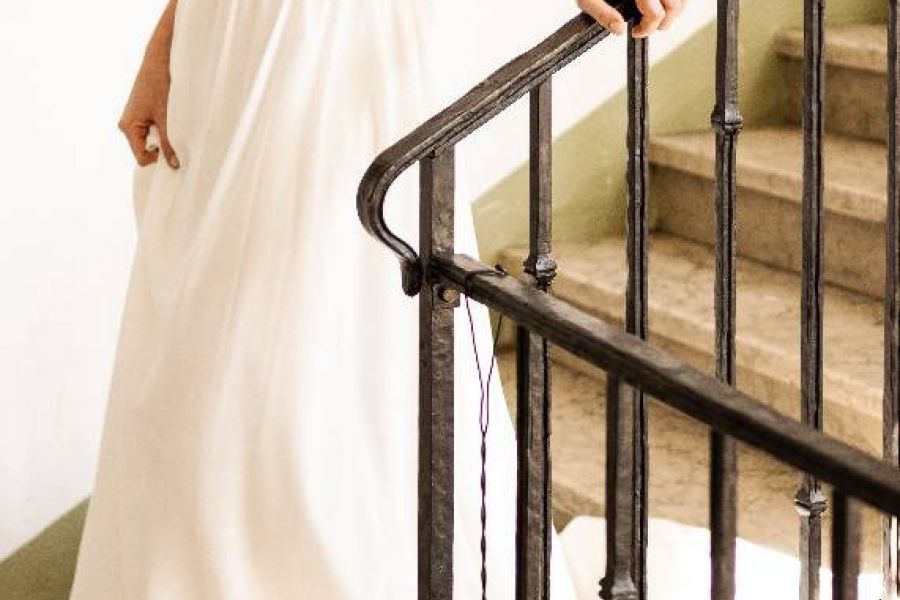 Hochzeitskleid dreiteilig: Rock, Korsage und Spitzentop Größe M/38 - Bild 3