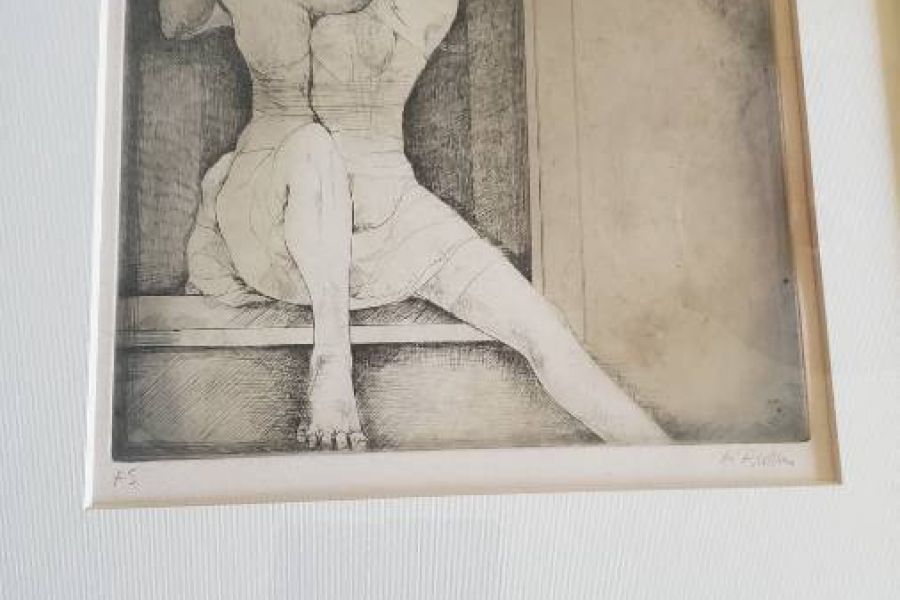 KARL PLATTNER " AUF DER SCHWELLE " ORIGINALE GRAPHIK - Bild 2