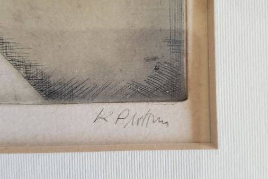 KARL PLATTNER " AUF DER SCHWELLE " ORIGINALE GRAPHIK - Bild 5