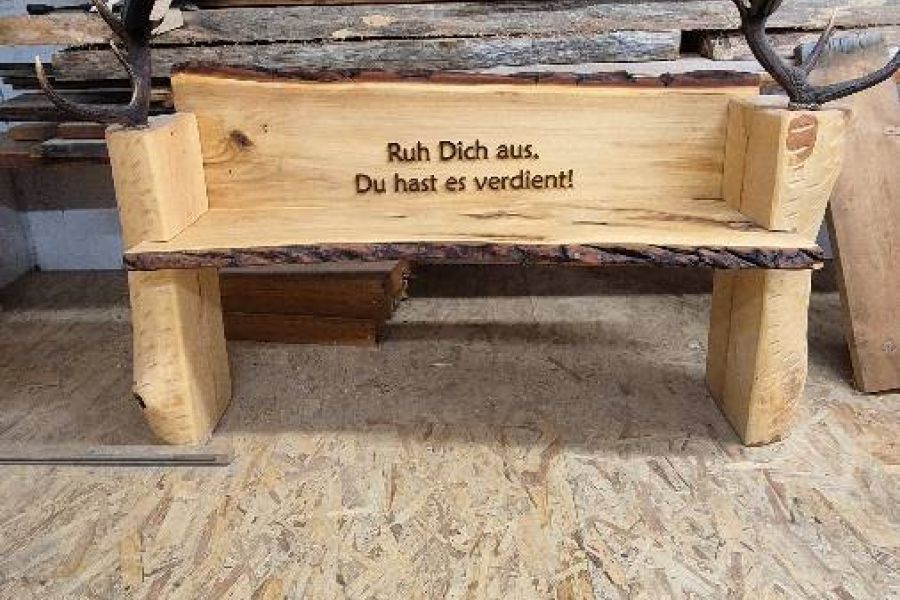 Rustikale holzbank - Bild 1