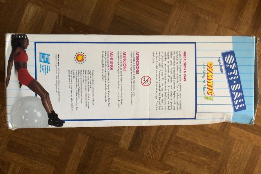 Sitzball/Gymnastikball, 55cm Durchmesser, transparent, latexfrei - Bild 4