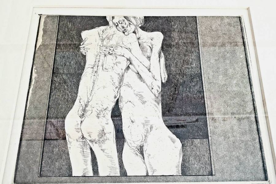 KARL PLATTNER ORIGINAL AQUATINTA " VERTRAULICHKEITEN " 1970 - Bild 3