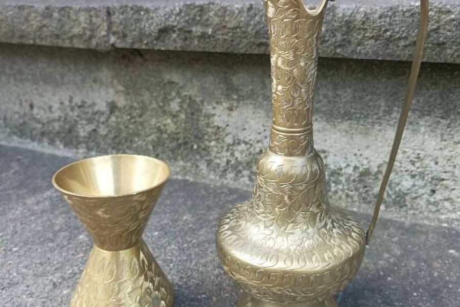 2 kleine alte Messingvasen von früher - Bild 1