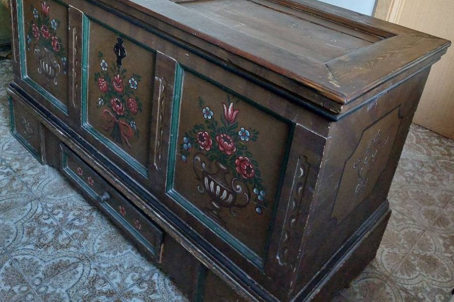 Verkaufen alte Holztruhe (ohne Schloss, aber mit Schlüssel) - Bild 2