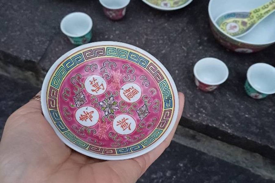 Chinesisches Doppelset vintage handbemalt top zustand - Bild 1