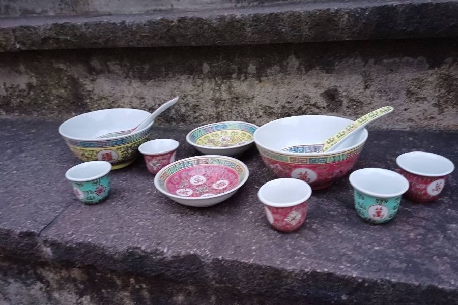 Chinesisches Doppelset vintage handbemalt top zustand - Bild 2