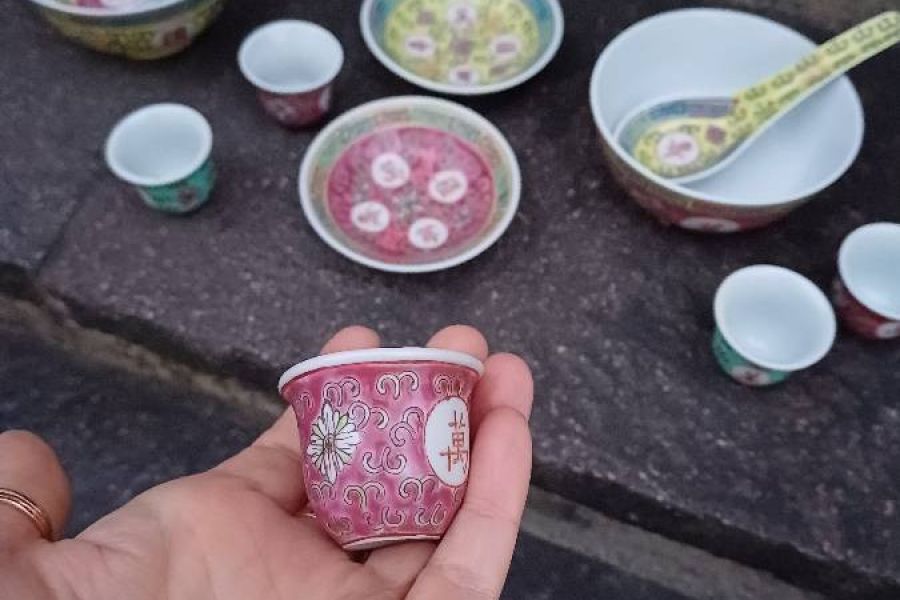 Chinesisches Doppelset vintage handbemalt top zustand - Bild 3