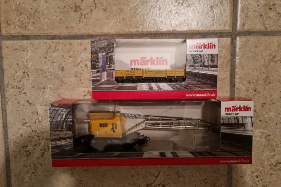 Märklin Kranwagen 4671 samt Niederbordwagen 4471 - Bild 1
