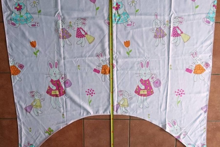 Kinderzimmer Dekoration Stoff mit Hasen als Tischdecke / Vorhang - Bild 5