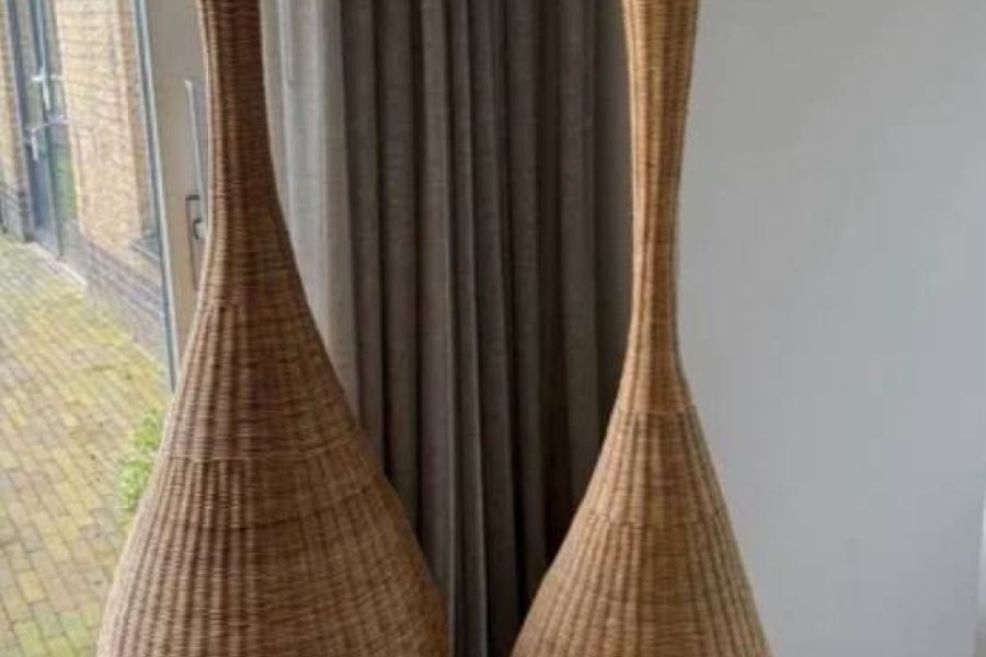 2 Rattan Stehlampen - Bild 1