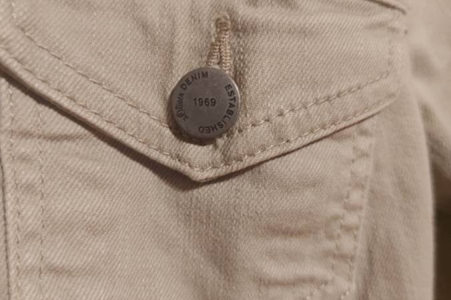 Secondhand: Jeansjacke (blasses Grau/Braun) - Bild 4