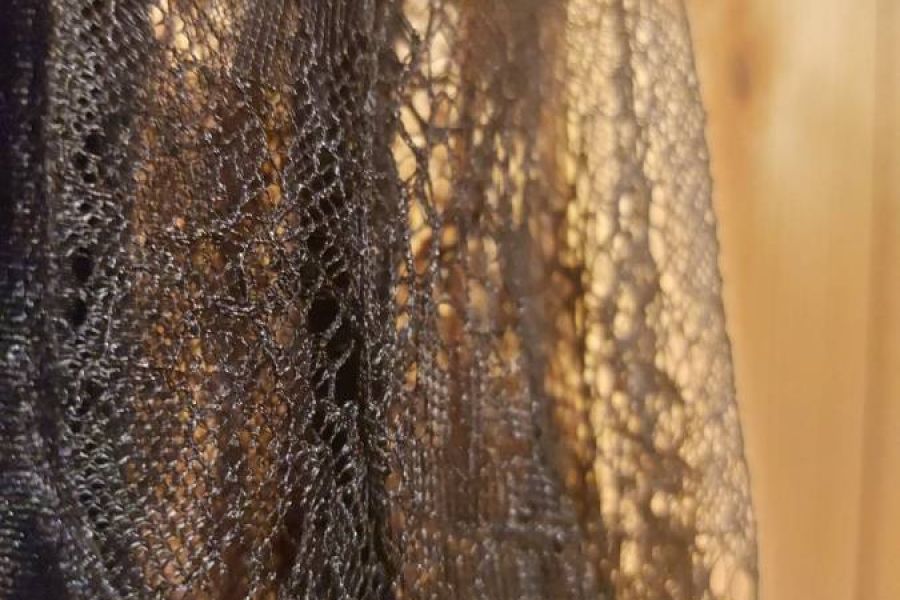 Secondhand: elegantes schwarzes Samtkleid - Bild 4