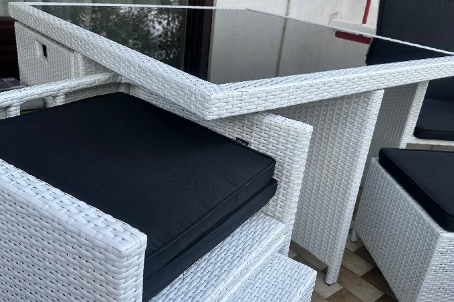 Sitzgruppe Polyrattan weiß - Bild 3