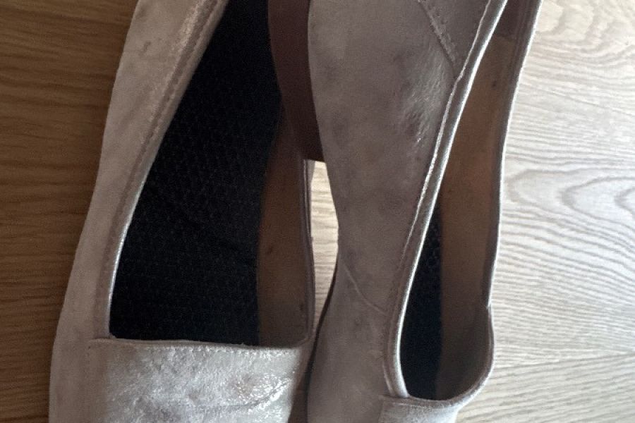 Silber Ballerina echtes Leder - Bild 1