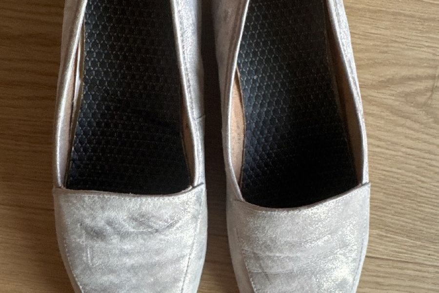 Silber Ballerina echtes Leder - Bild 2