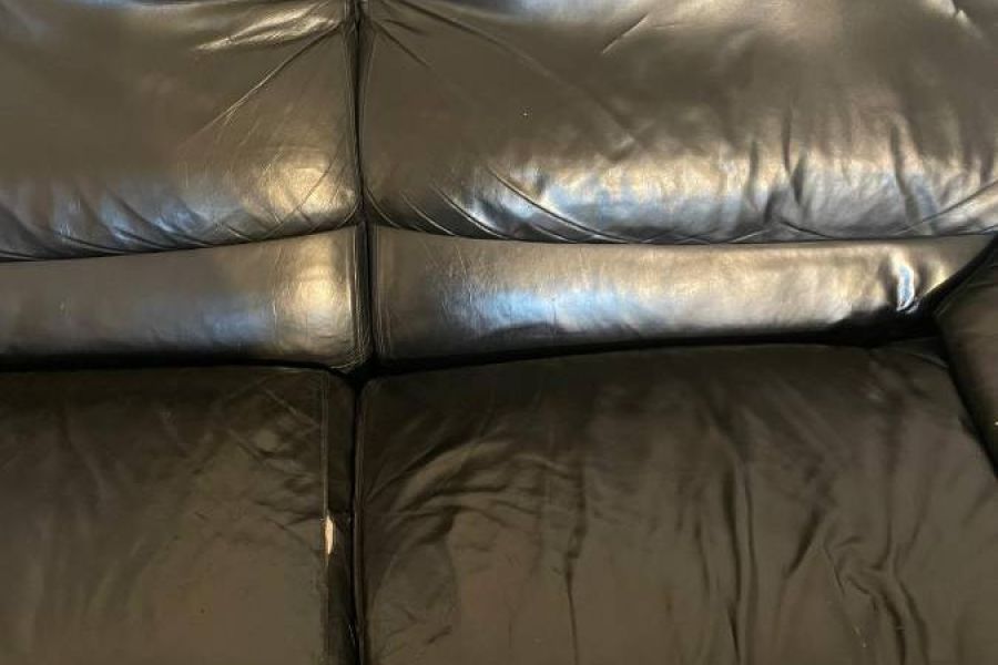 Schwarzes Ledersofa - Bild 2
