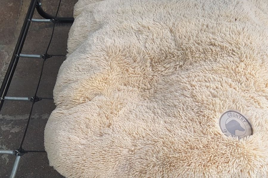 Matratze Metall für Hunde 90x60x15 H mit Kissenauflage - Bild 1