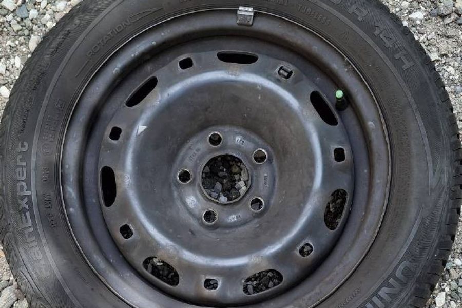 4 Stahlfelgen mit Sommerreifen 185/60R 14H Uniroyal RainExpert - Bild 1