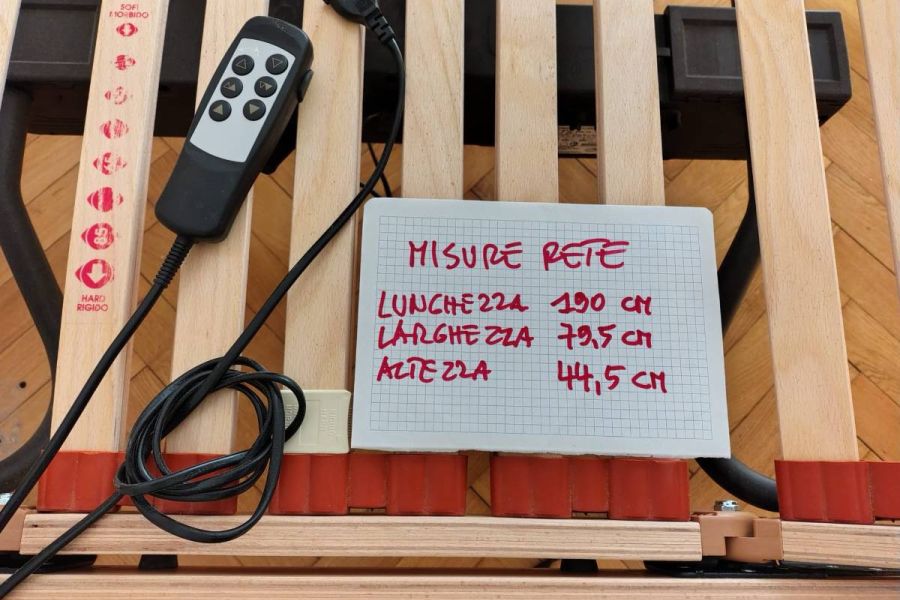 Rete singola elettrica con doghe in faggio e telecomando - Bild 4