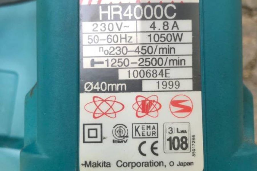 Makita Schlagbohrer mit Zubehör HR4000C - 230V - 4,8A - 1050W - 40 mm - Bild 2
