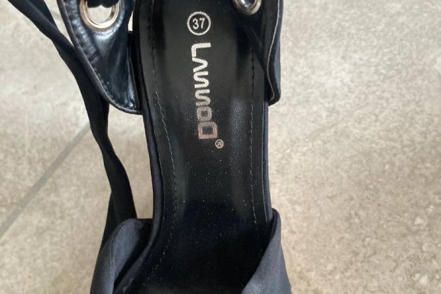 Schwarze Keil-Bindepumps - Bild 2