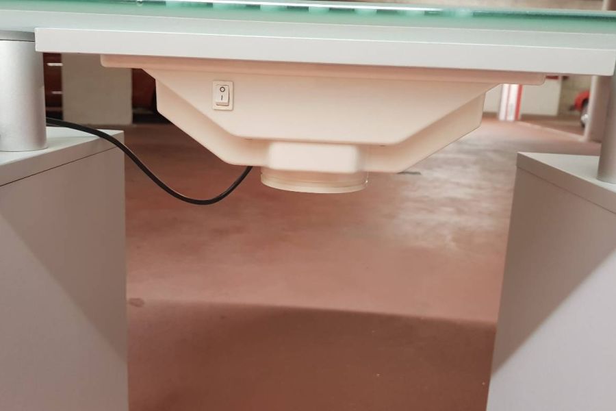Profi Kosmetiktisch Maniküre weiß Glas m. Abzug + 2Schubladen/2Fächern - Bild 5