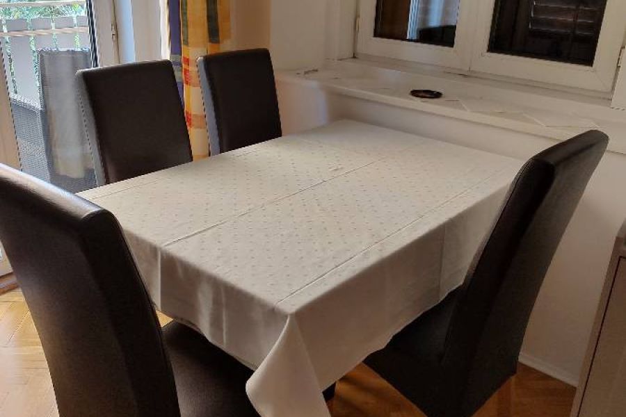 4 Esszimmer-Stühle - Leder-Optik braun, Füsse Buche - Bild 2
