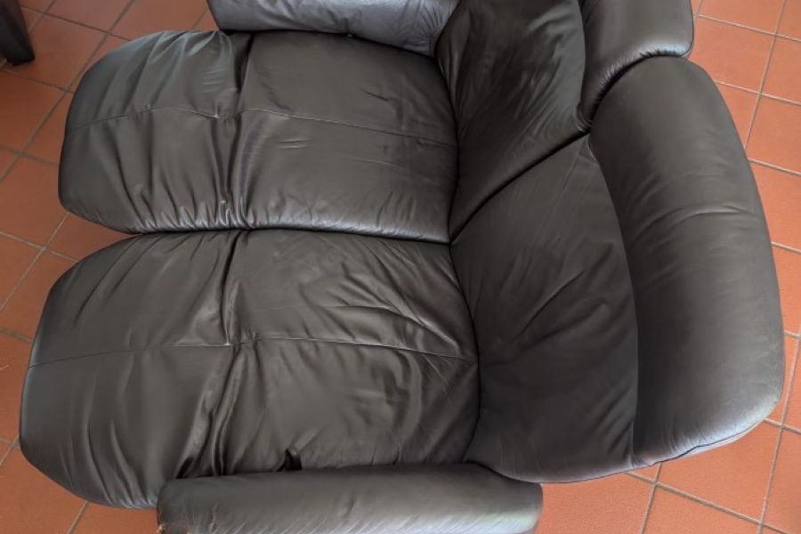 Ledercouch und Doppelsessel - Bild 3