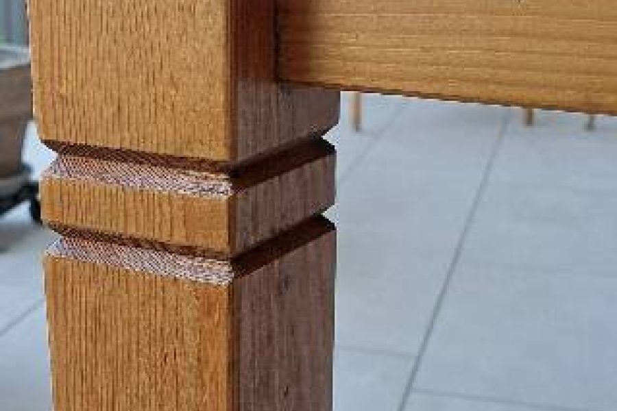 massiver Holztisch, Kiefer, 160 x 90 cm, 4 - 6 Personen, - Bild 5