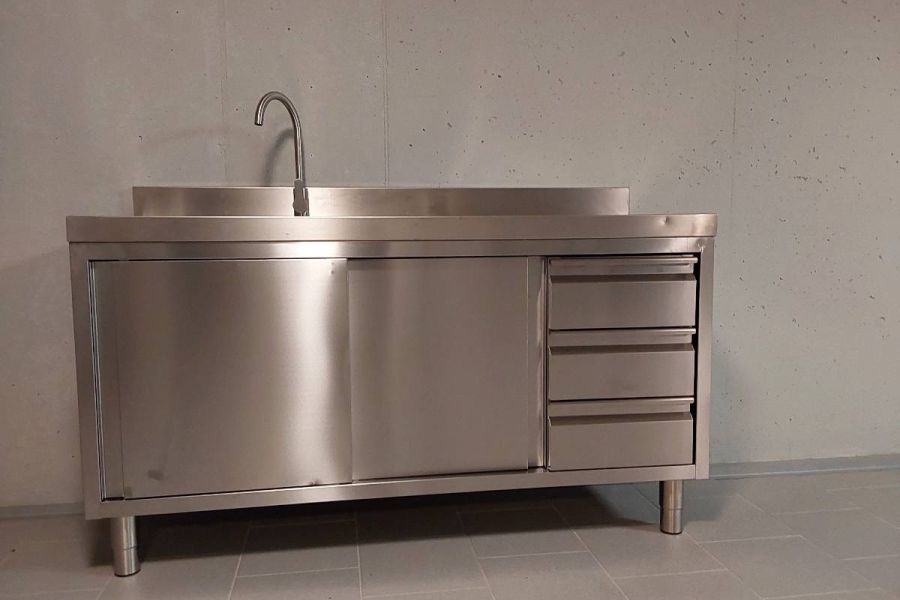 Edelstahl Spülschrank mit 2 Becken für Aussenküche 890€ oder Angebot - Bild 2