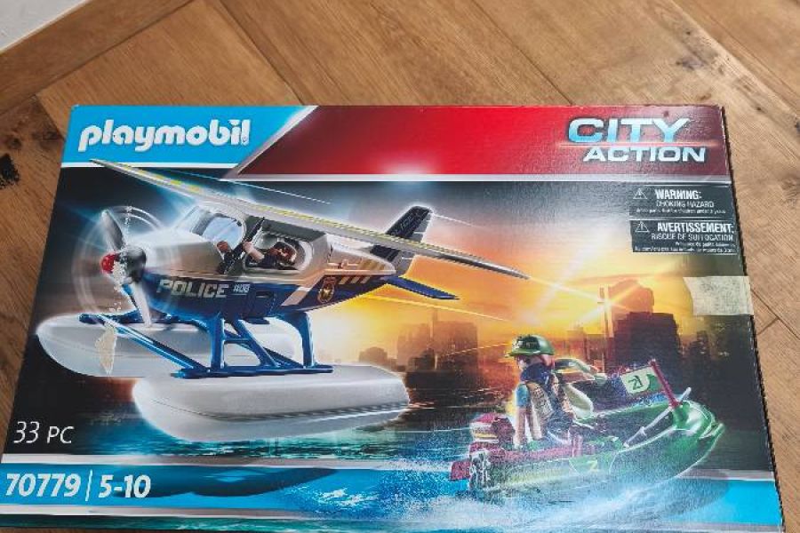 Playmobil Ploizeiwasserflugzeug u Boot - Bild 1