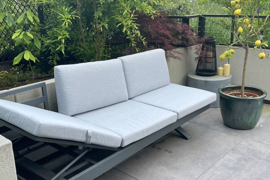 Gartensofa hellgrau/anthrazit - Bild 4
