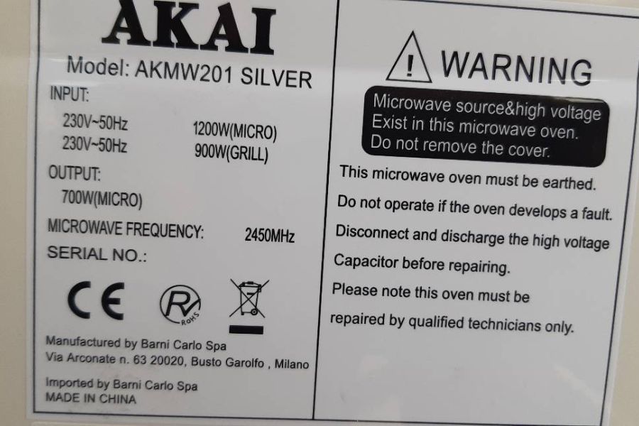 AKAI Mikrowelle mit Grill – Modell AKMW201 SILVER - Bild 3