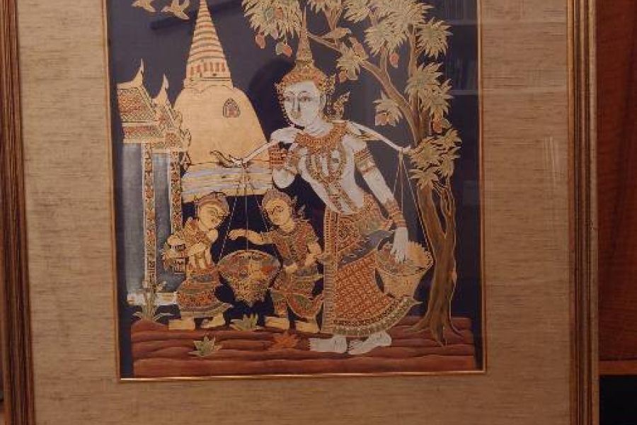 Thailändische Seidenmalerei, Vintage - Bild 1