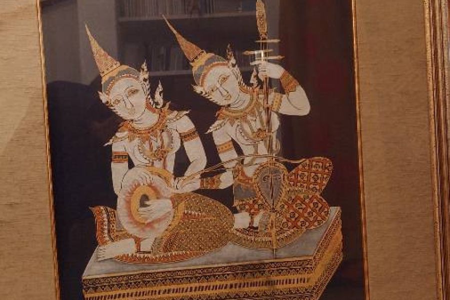 Thailändische Seidenmalerei, Vintage - Bild 3