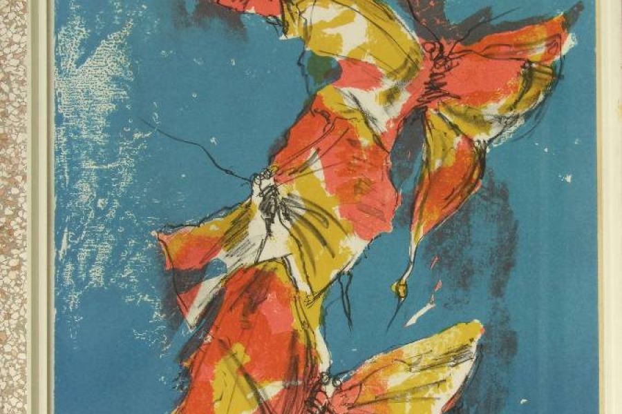 Siebdruck "Schmetterlinge", 66 x 50 cm - Bild 1