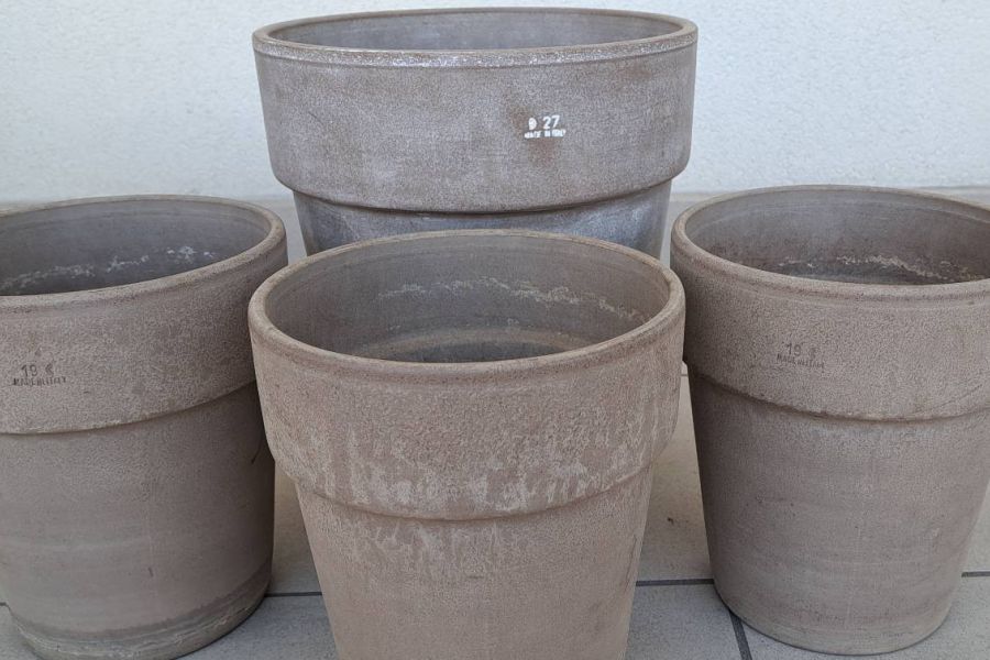 4 gebrauchte Ton Blumentöpfe - Bild 2