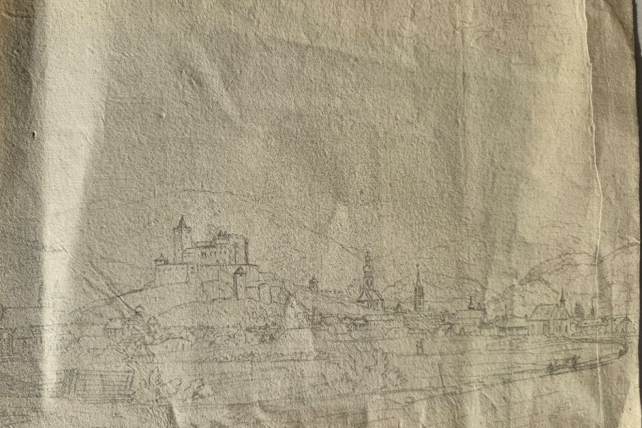 Zeichnung von Bruneck vor 1900 - Bild 2