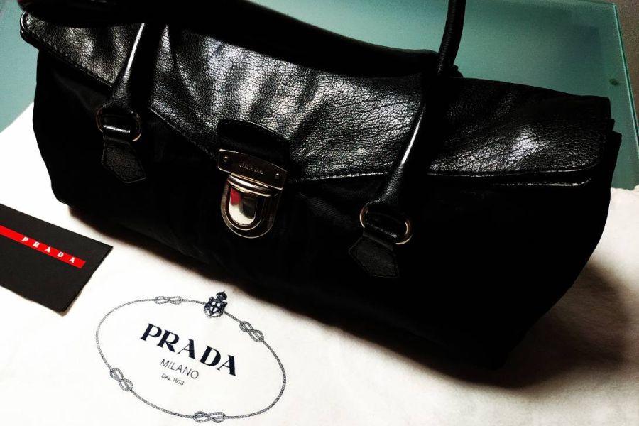 Damentasche Original Prada Leder - Stoff - Bild 4