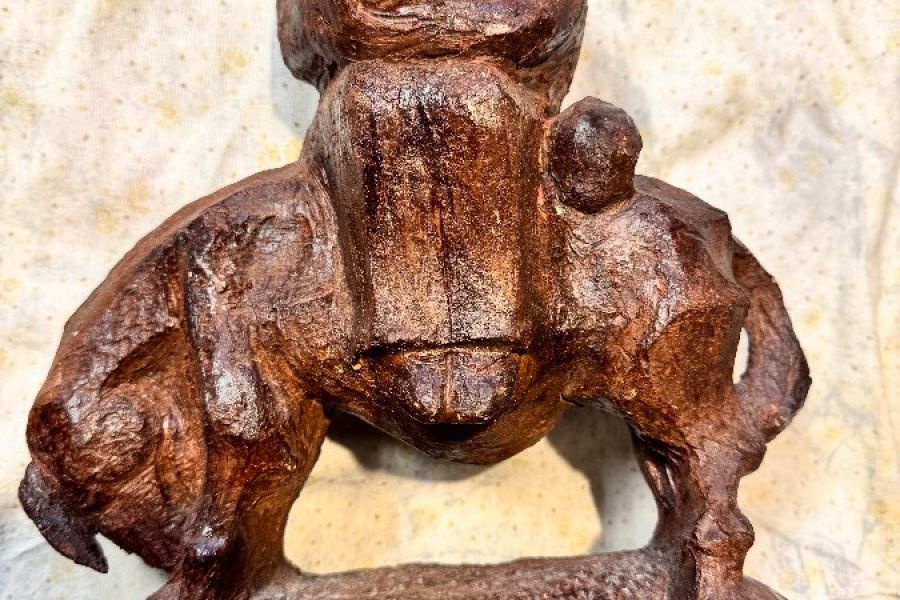 Terracottafigur. Signiert ,,flucht nach Agybten,, - Bild 2