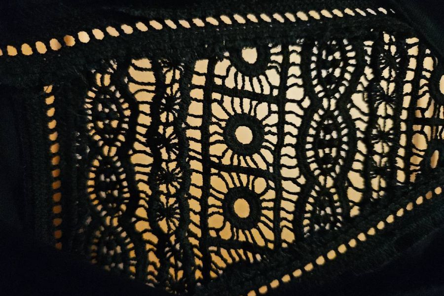 Schwarzes Kleid (50/52) aus 100% Baumwolle - Bild 3